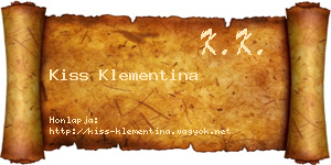 Kiss Klementina névjegykártya